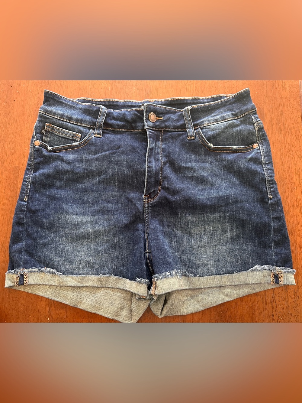 Judy Blue Shorts Size XL Dark Wash High Rise With Cuff
